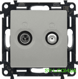 Розетка TV-SAT прохідна Legrand Valena Life Алюміній 753071+754822