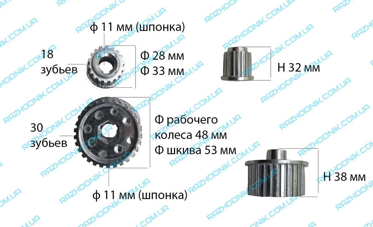 Шківи на електрорубанок Rebir