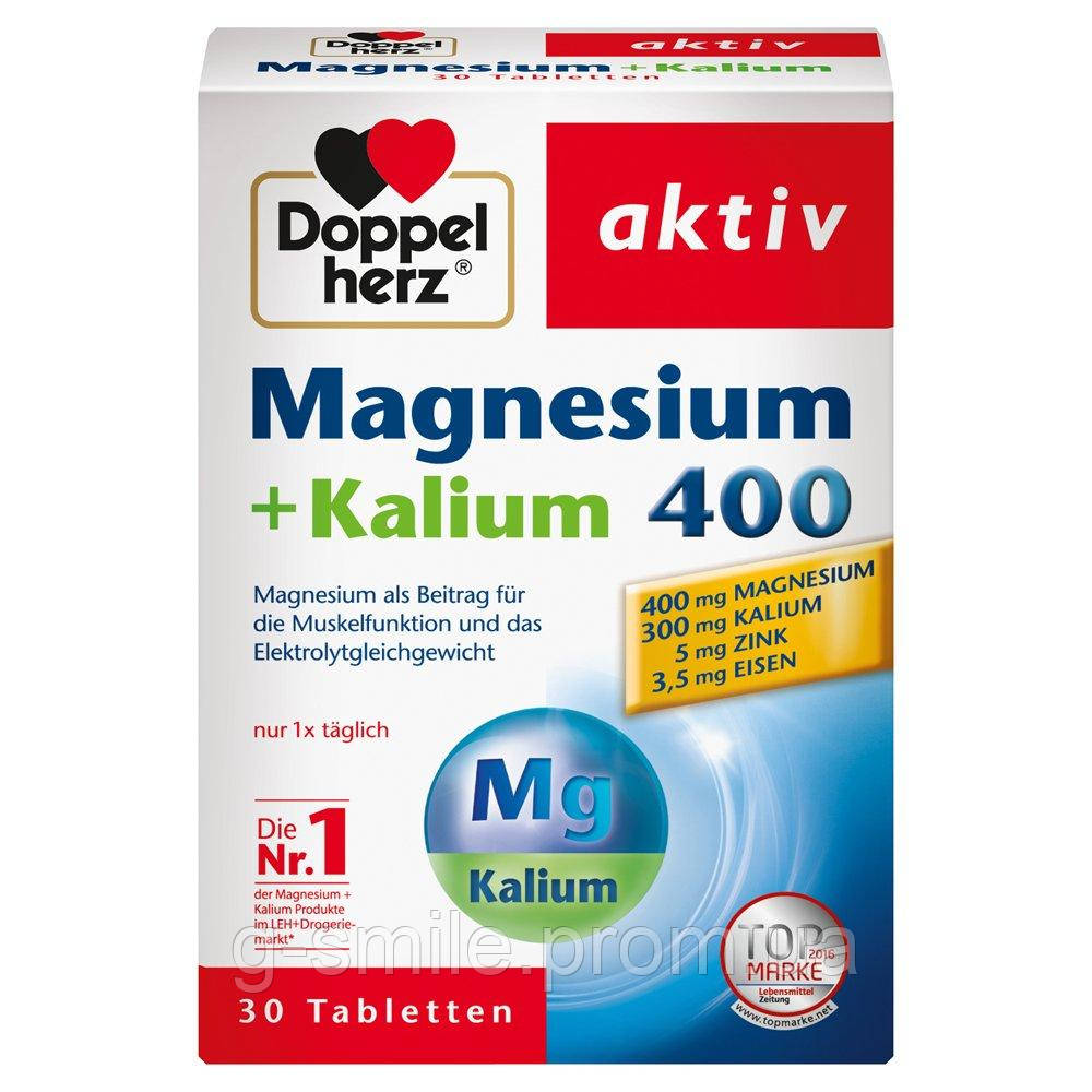 Doppelherz Magnesium + Kalium 400 для нормальної роботи м'язів і нормальної нервової системи — 1 х 30 таб.