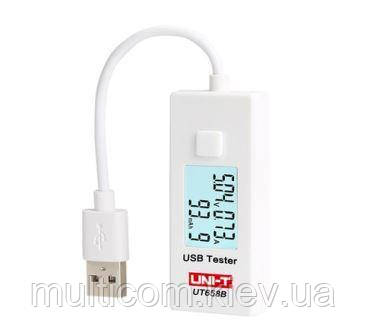 17-06-062. Тестер USB UNI-T UT658B, вимірює струм, ємність, напругу, зі шнуром