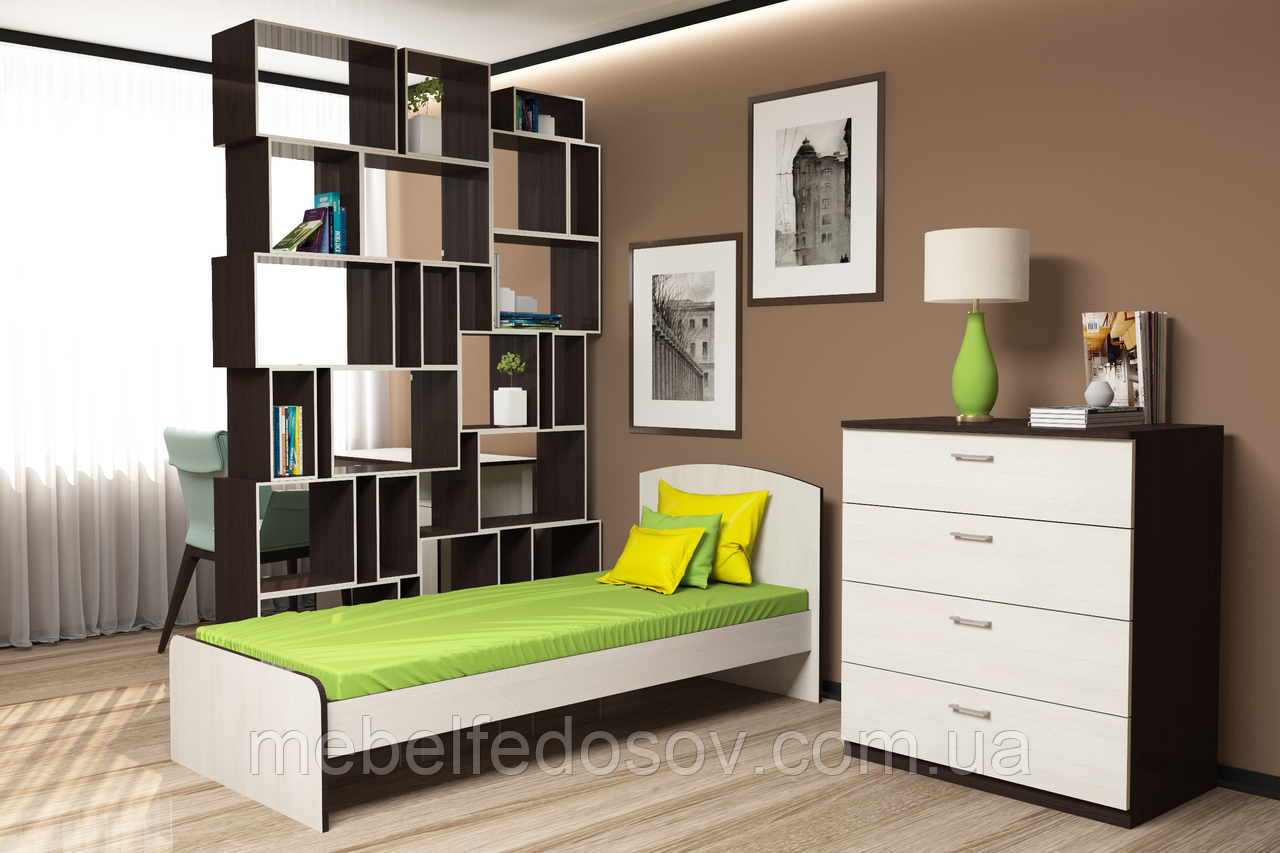 Ліжко односпальне (Кантинент) 800х1900 мм, фото 1