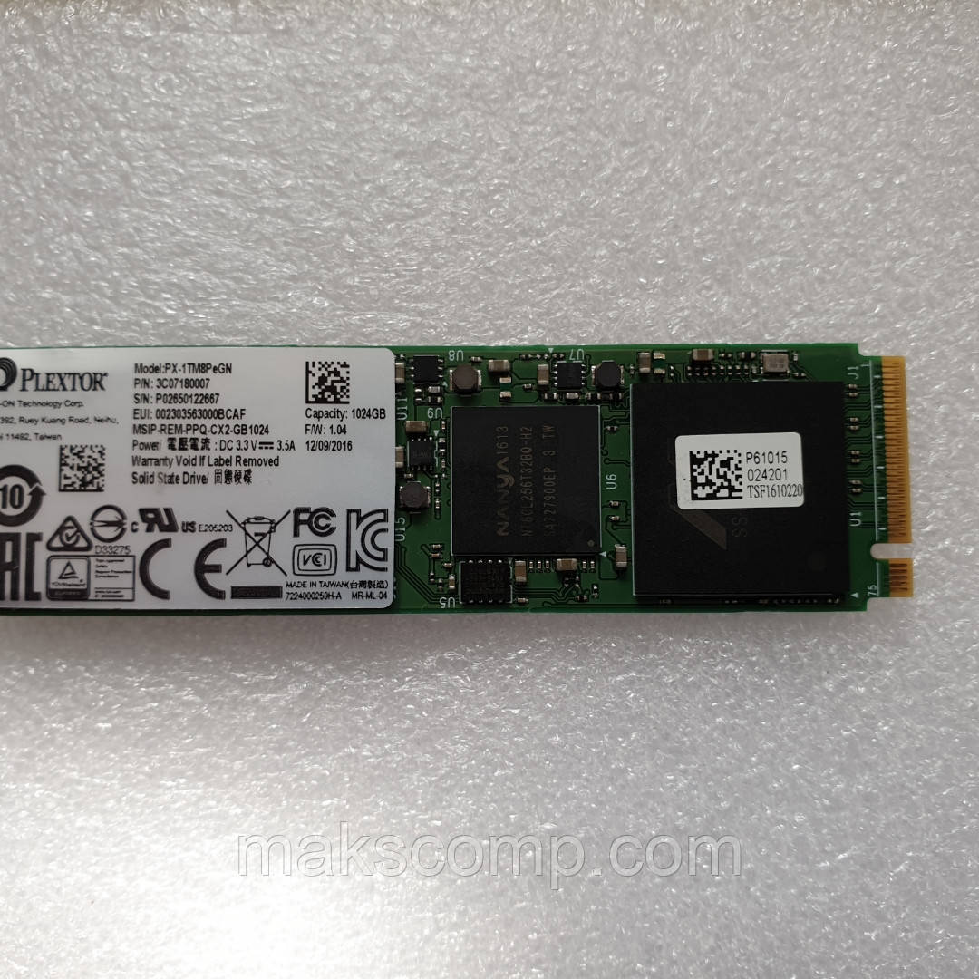 SSD Plextor (PX-1TM8PeGN) 1TB m.2 PCI NVME