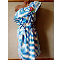 Сукня жіноча літня 44р. в смужку блакитна
