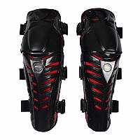 VEMAR S-155 Knee Protectors, Black/Red Мотонаколінники захисні шарнірні (пара, чорний)