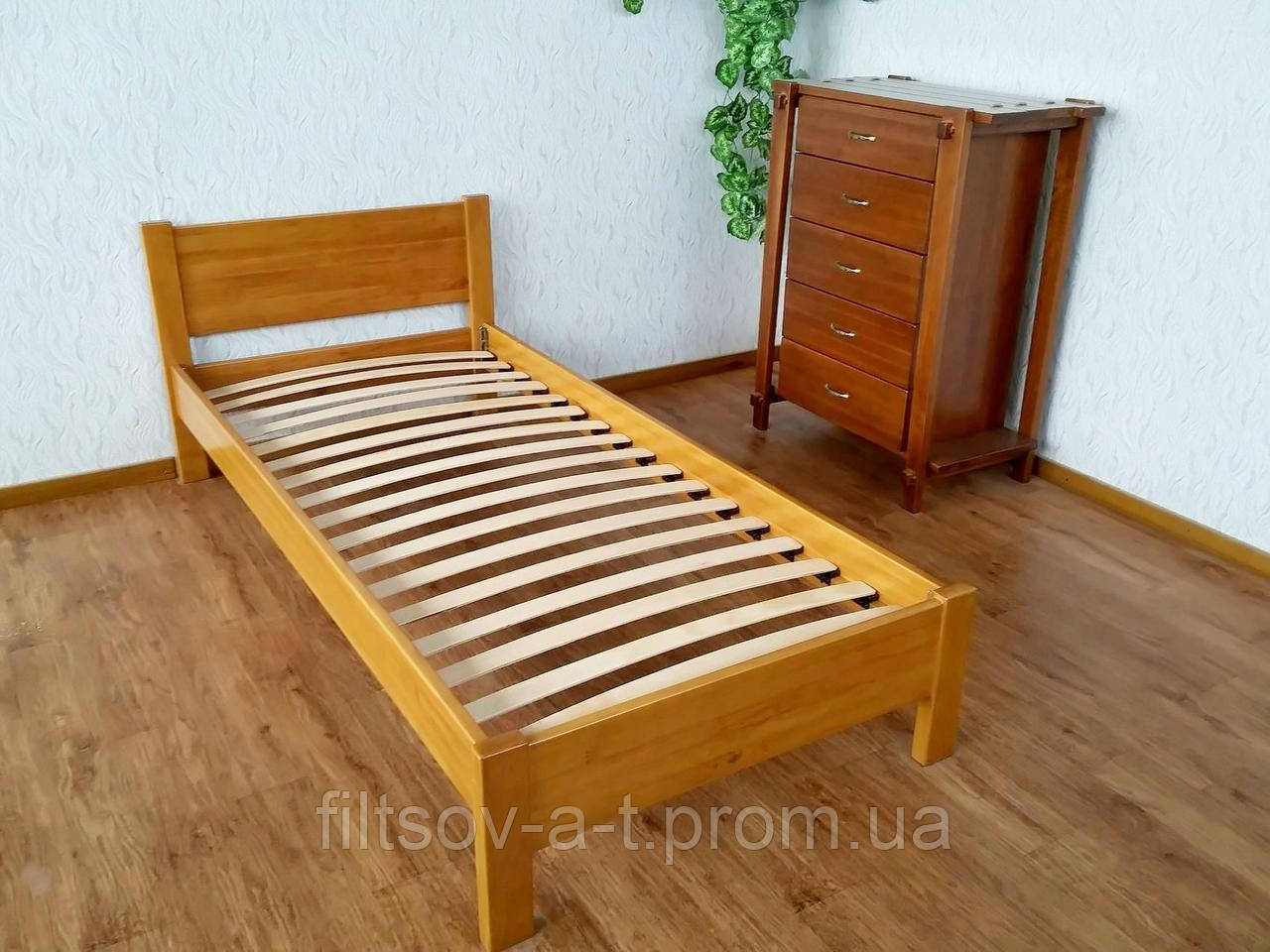 Детская деревянная односпальная кровать с изножьем из массива натурального дерева от производителя "Эконом" - фото 5 - id-p962783464