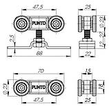 Ролики для розсувних дверей Punto Soft LINE 45/4, фото 2
