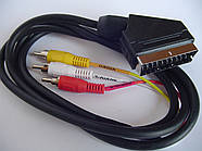 Шнур шт. Скарт - 3RCA (IN), діам.-7мм., 3 метра