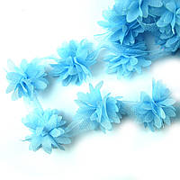 Шифоновые цветы 4см голубые 1шт MHК001-10