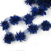 Шифоновые цветы 4см, синий 1шт