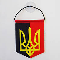 Вымпел ОУН-УПА с гербом Украины , 8,5х6,5 см.