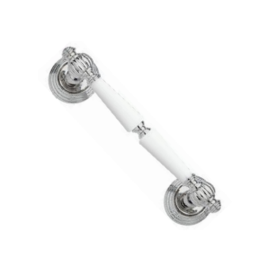 Дверна ручка скоба (тягне) Fimet 106P STG Michelle F04 Хром полірований / Білий фарфор