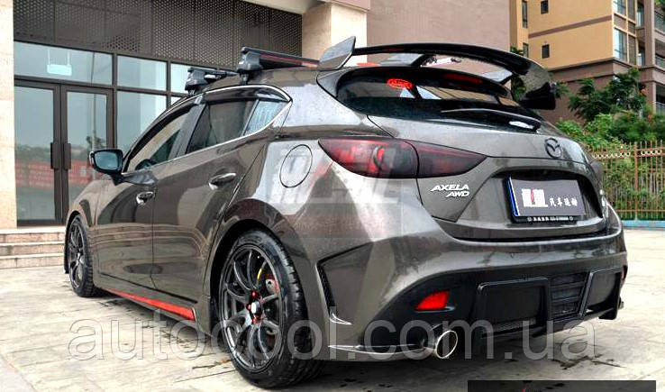 Спойлер на кришку багажника Mazda 3 хетчбек 2013+ г.в., фото 1