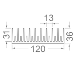 120x36 / 1 метр / Радіаторний профіль