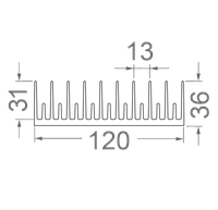 120x36 / 3 метри / Радіаторний профіль