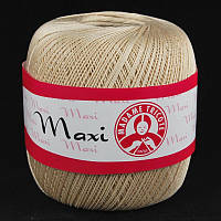 Турецкая пряжа для вязания Madame Tricote Maxi (МАКСИ) летний мерсеризованный хлопок 6300 беж