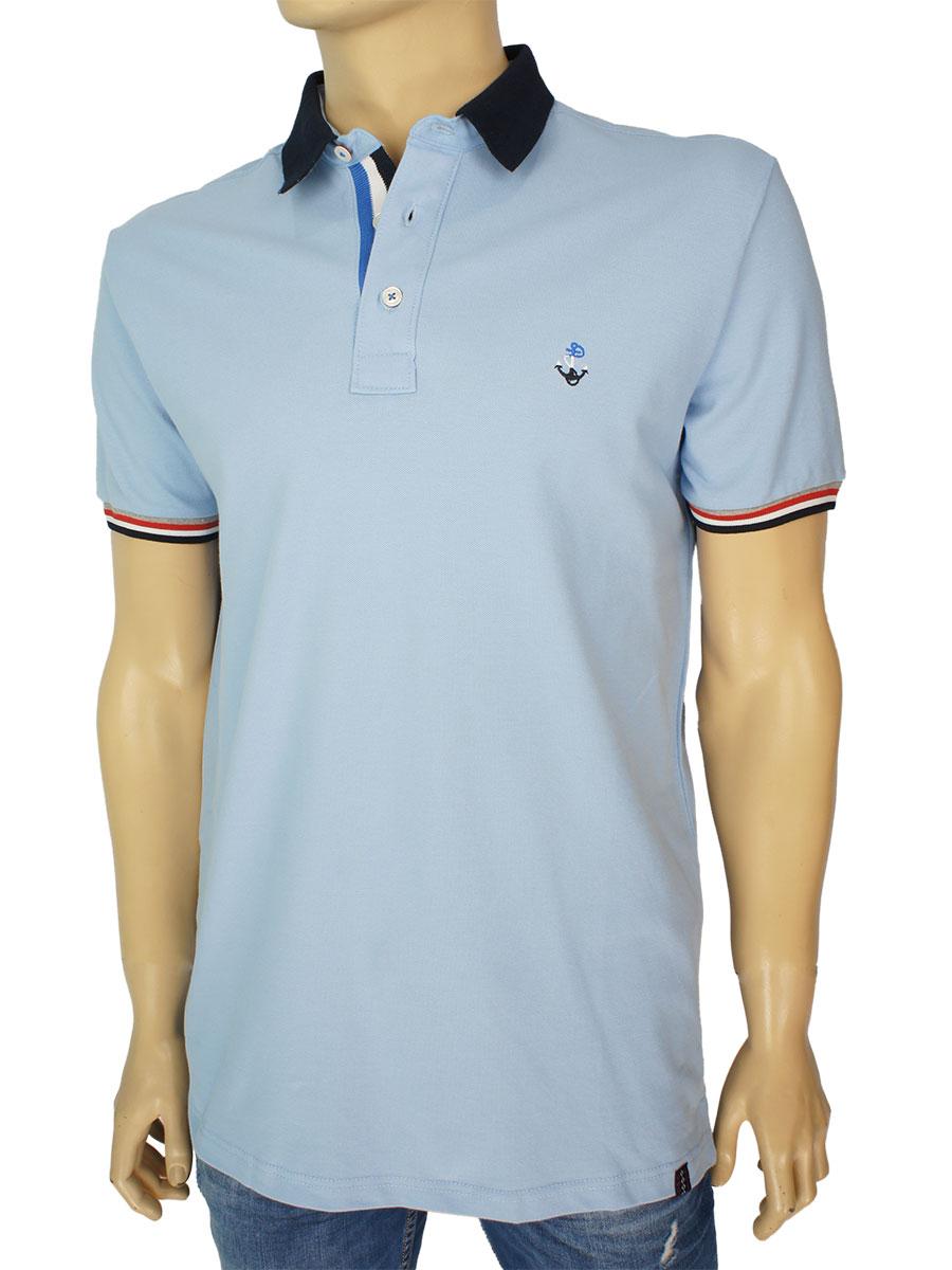 Блакитна стильна чоловіча теніска Fabiani 22404 A.Blue, фото 1