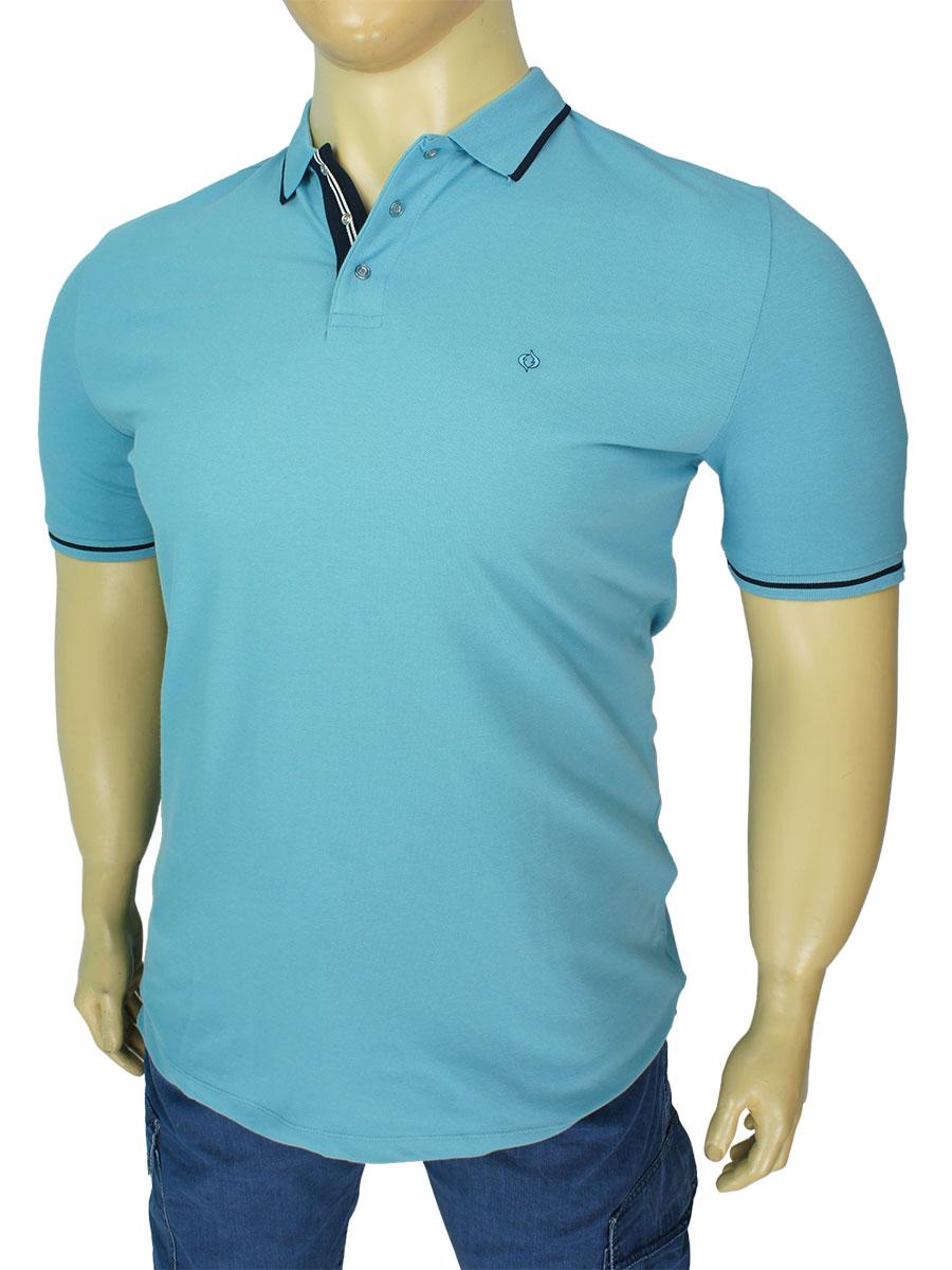 Стильна чоловіча теніска Fabiani 22437 Soft Blue великих розмірів, фото 1