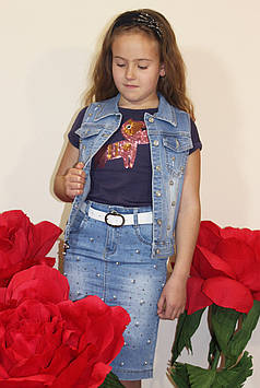 Спідниця на дівчинку джинсова "Гуччі" 6-7