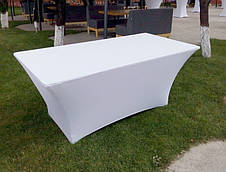 Стрейч Чохол на Стіл 240х90/76 Білий з щільної тканини Спандекс, фото 2