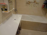 Лита раковина умивальника ванної кімнати вбудована в стільницю штучного каменю матовий, фото 4