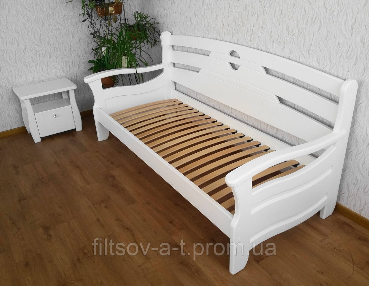 Белый детский односпальный диван кровать из натурального дерева "Луи Дюпон Люкс" - фото 4 - id-p963015618