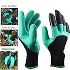 Садові рукавички з пазурами GARDEN GLOVES/Водоронепроникні гумові рукавички для саду, фото 3