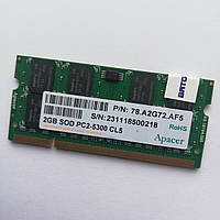 Оперативная память для ноутбука Apacer SODIMM DDR2 2Gb 667MHz 5300s CL5 (78.A2G72.AF5) Б/У