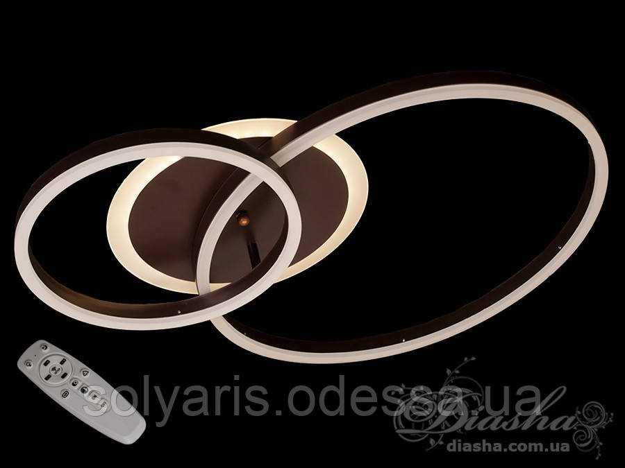 Стельова LED-люстра з діммером і підсвічуванням, 75W A3006/2CF LED dimmer біла,чорна