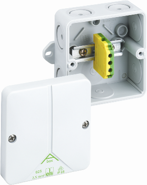 Розподільча коробка Abox 025 AB 80х80х52 мм, IP65, сірий полістирол, 4 мм², фото 1