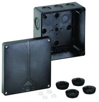 Распределительная коробка Abox-i 100 пустая без клемм, 140х140x79 мм, IP 65, полікарбонат, чорний