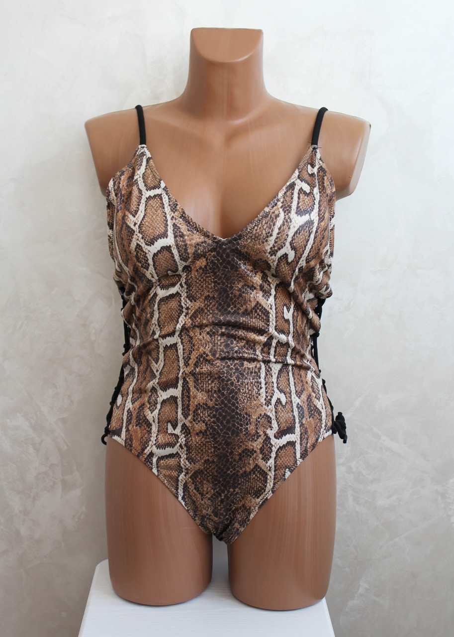 Оптом злитий купальник 38-46р. №14-25 Зміїний