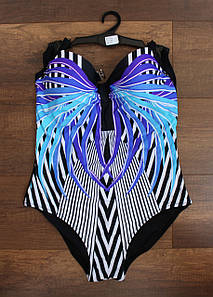 Оптом злитий купальник 46-54р. №1912 Бузковий