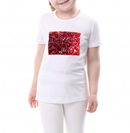 Дитяча футболка розмір 104 з паєтками кол. ЧЕРВОНИЙ для сублімації