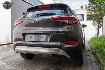 Накладка на задній бампер із неіржавкої сталі тюнінг Hyundai Tucson 3