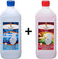 Рідина для біотуалету MasterWC концентрат 1:100 Blue + Rinse 1 л +1 л