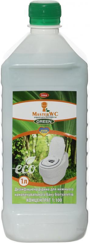 Рідина для біотуалету MasterWC концентрат Green для нижнього бака біотуалета 1 л хвоя 