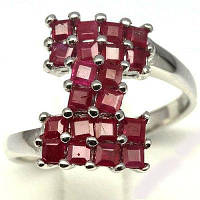 Серебряное кольцо с натуральными рубинами