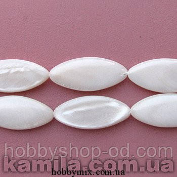 Бусина перламутр пелюстки маленький (2*1 см) 20 шт., фото 1