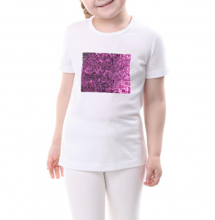 Дитяча футболка розмір 122 з паєтками кол. ФІОЛЕТОВИЙ для сублімації