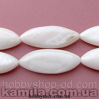 Бусина перламутр пелюстки великий (3*1,2 см) 13 шт., фото 1