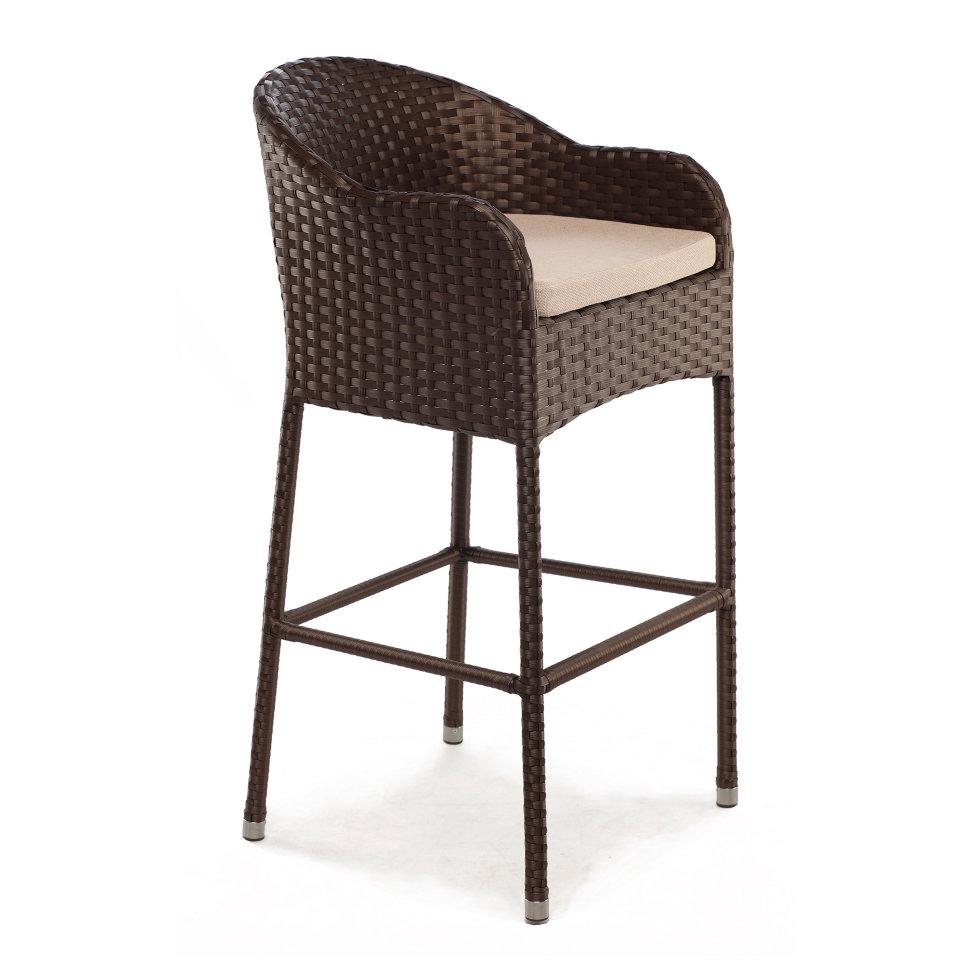 Крісло Барна колекція без текстилю, каркас алюміній, віск.ротанг L12, A01 Коричневий (Pradex ТМ)