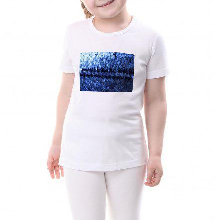 Дитяча футболка розмір 104 з паєтками кол. СИНІЙ для сублімації
