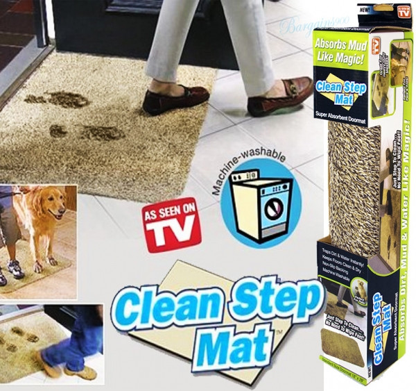 Килимок придверний з абсорбентом Clean Step Mat 70х45 см/Поглинальний підлоговий протиковзний килимок