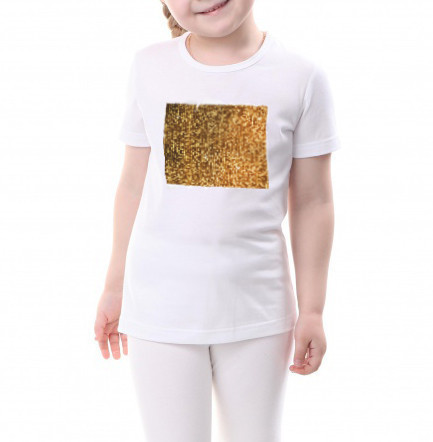 Дитяча футболка розмір 140 з паєтками кол. ЗОЛОТИЙ для сублімації