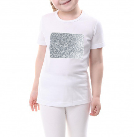 Дитяча футболка розмір 104 з паєтками кол. СРІБЛО для сублімації