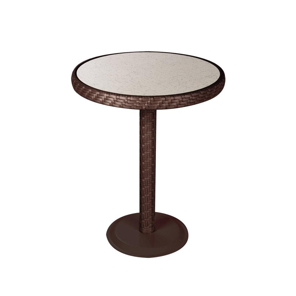 Стіл плетений Бейсик-М, віск.ротанг L12, А01 Коричневий, стільниця HPL-пластик, Ø60х75 см (Pradex ТМ)