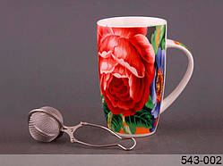 Чашка з металевим фільтром Троянда