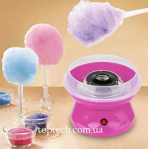Апарат для солодкої вати Cotton Candy Maker + палички в подарунок Рожевий