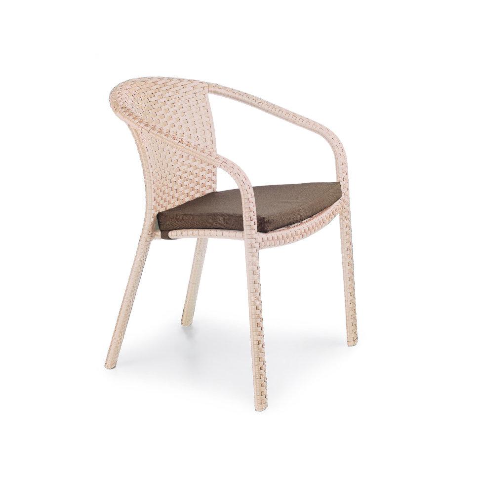 Стілець для кафе Блюз без текстилю, каркас алюміній, віск.ротанг L12, А01 Кава з молоком (Pradex ТМ), фото 1