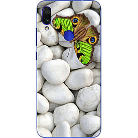 Чохол силіконовий з картинкою для Xiaomi Redmi 7 Метелик на камушках